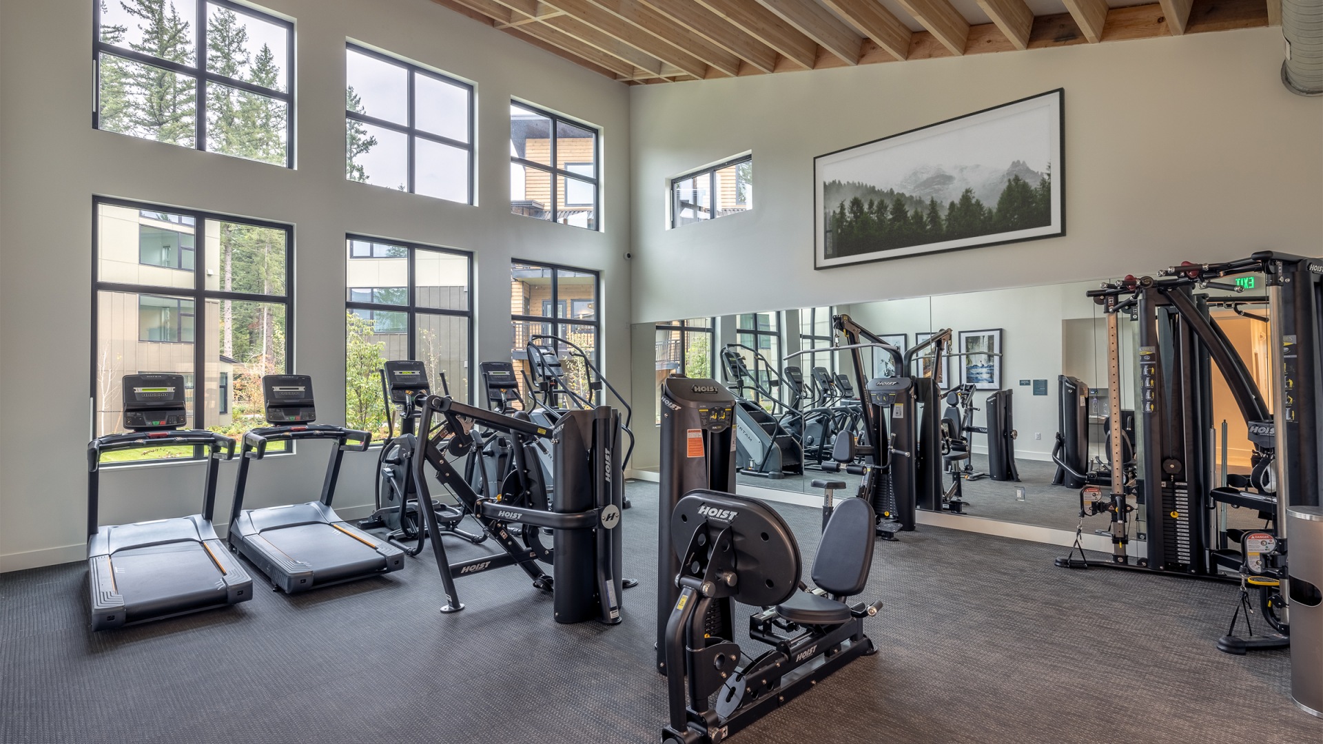 Fitness center with view of Mt. Si