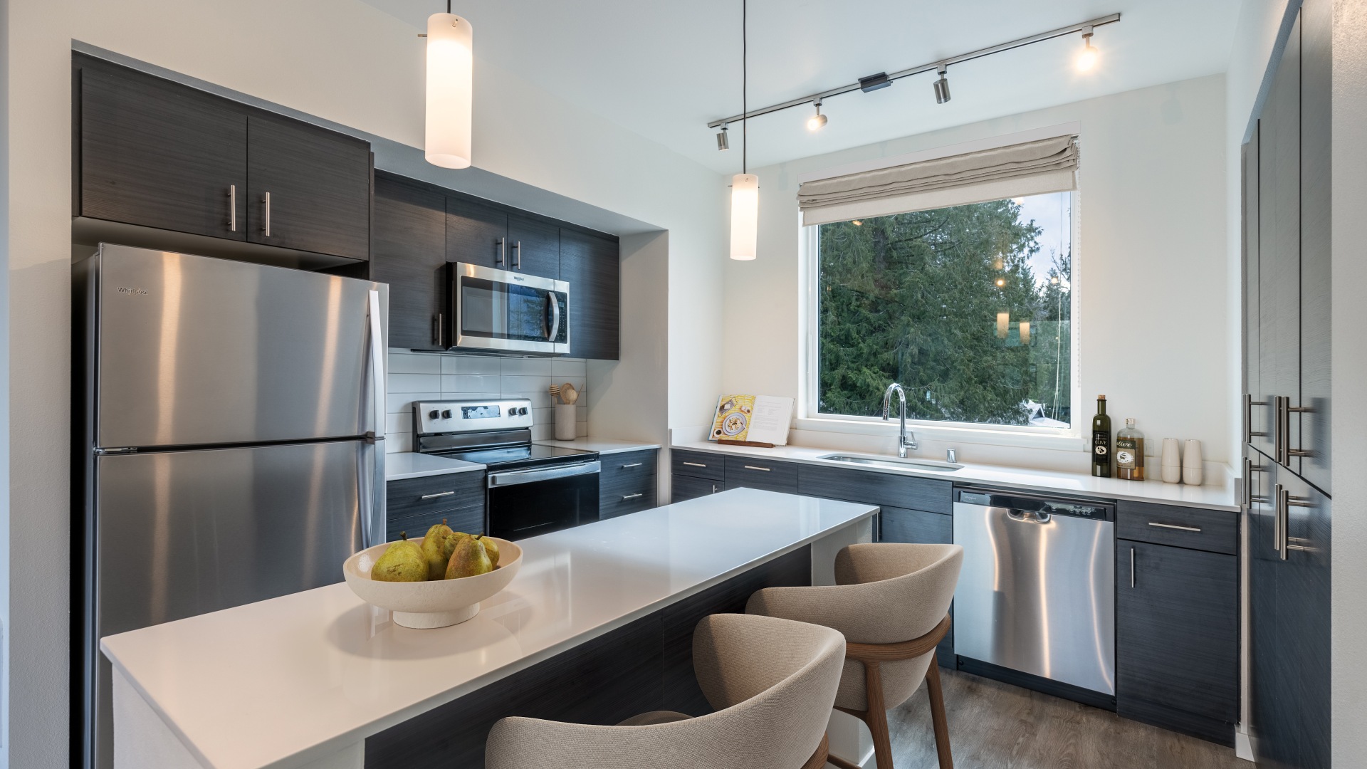 Stylish Quartz Countertops with Tile Backsplash