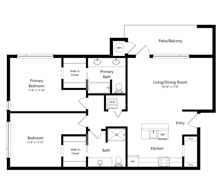 2 bedroom floor plan